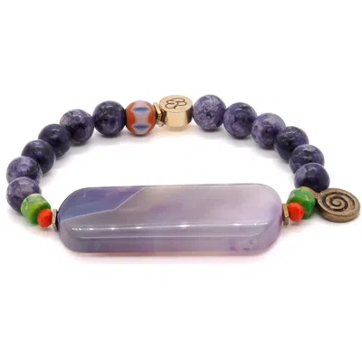 Ebru Jewelry Women's Green / Pink / Purple Amethyst Meditation Bracelet - Purple In Multi