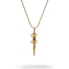 Ebru Jewelry Women's Guardian Crocodile Multicolor Crystal Gold Necklace - Gold In Gold