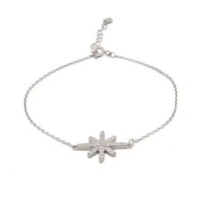 Ebru Jewelry Women's Guidance Star Sterling Silver & Diamond Chain Bracelet - Silver In Metallic
