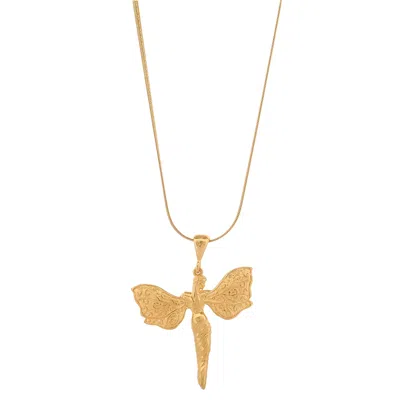 Ebru Jewelry Women's Heavenly Guardian Gold Vermeil Necklace  - Gold
