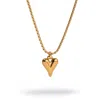 Ebru Jewelry Women's Infinite Love Heart Pendant Gold Statement Necklace - Gold