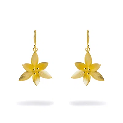 Ebru Jewelry Women's Lotus Blossom Gold Vermeil Earrings - Gold