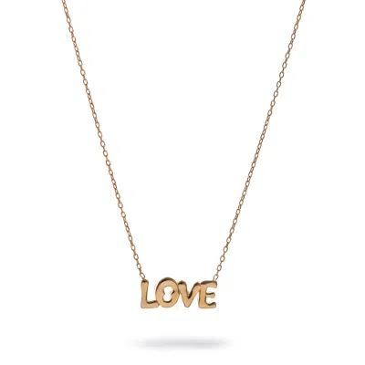 Ebru Jewelry Women's Love Letter Gold Necklace - Gold