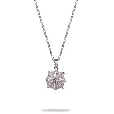 Ebru Jewelry Women's Magical Guiding Star Diamond & Silver Statement Necklace - Silver