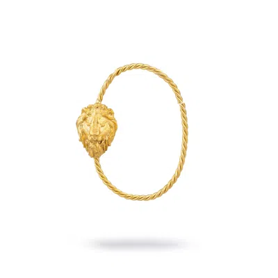 Ebru Jewelry Women's Majestic Lion Gold Vermeil Unique Ear Cuff - Gold