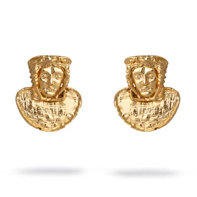 Ebru Jewelry Women's Medusa's Gaze Stud Earrings - Gold