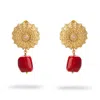 Ebru Jewelry Women's Orange / Gold Scarlet Aura Coral Dangle Earrings - Gold In Gold
