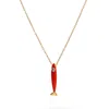 Ebru Jewelry Women's Orange / Gold Spirit Fish Orange Enamel Gold Necklace - Orange In Gold