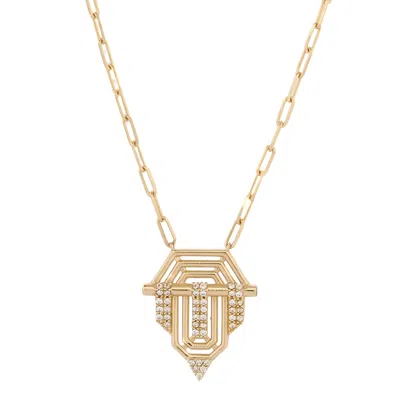 Ebru Jewelry Women's Princess Radiance Gold Medallion Necklace - Gold