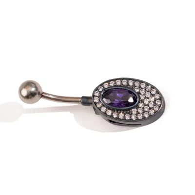 Ebru Jewelry Women's Purple / Silver Mystic Amethyst Sterling Silver Belly Piercing - Purple In Metallic