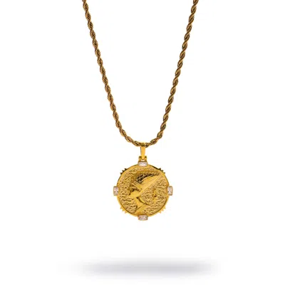 Ebru Jewelry Women's Queen Nefertiti Medallion Gold Necklace - Gold