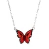 Ebru Jewelry Women's Red / Silver Silver Joy Red Enamel Butterfly Necklace - Red In Metallic