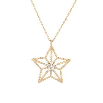 Ebru Jewelry Women's Spiritual Guiding Star Diamond Gold Necklace - Gold