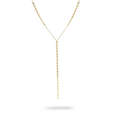 Ebru Jewelry Women's Starlight Elegance Diamond Y Gold Necklace - Gold