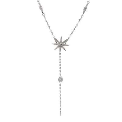 Ebru Jewelry Women's Stellar Radiance Sterling Silver & Diamond Necklace - Silver