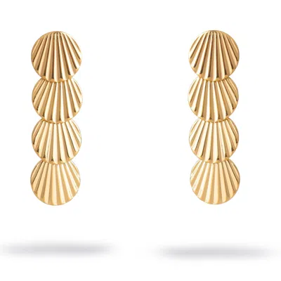 Ebru Jewelry Women's Sun Kissed Seashell Energy Earrings - Gold