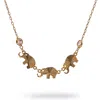 Ebru Jewelry Women's Trinity Elephant Blessings Gold Necklace - Gold In Gold