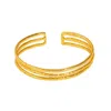 Ebru Jewelry Women's Trio Minimalist Elegant Gold Cuff Bracelet - Gold
