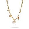 Ebru Jewelry Women's White / Red / Gold Love In Bloom Charm Necklace - Gold In Gold