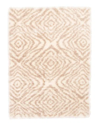 Ecarpet Agadir Abstract Contemporary Shag Rug In Ivory