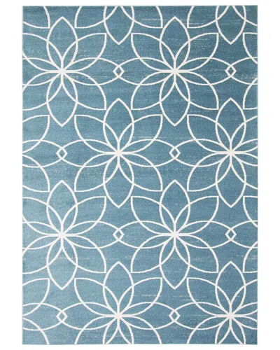 Ecarpet Aqua Terali Washable Rug In Turquoise