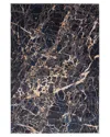 Ecarpet Black Marble Modern Abstract Rug In Black