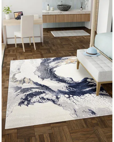 Ecarpet Bloom Contemporary/modern Rug In Blue