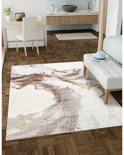 Ecarpet Bloom Contemporary/modern Rug In Brown