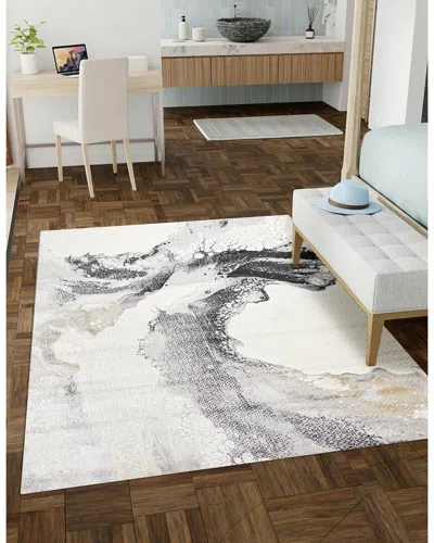 Ecarpet Bloom Contemporary/modern Rug In White