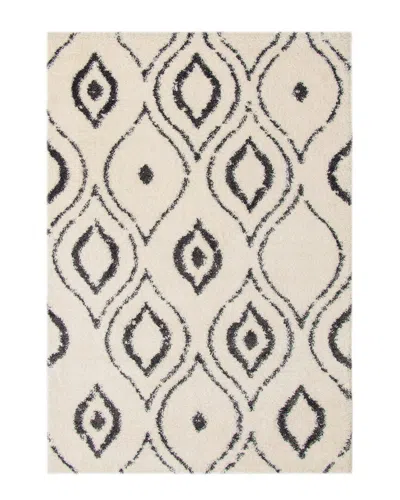 Ecarpet Caspia Moroccan Ikat Shag Rug In Neutral