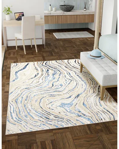 Ecarpet Clara Contemporary/modern Rug In Blue