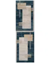 Ecarpet Edition Contemporary Runner Rug In Blue