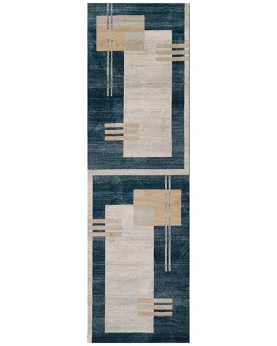 Ecarpet Edition Contemporary Runner Rug In Blue