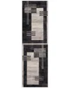 Ecarpet Edition Contemporary Runner Rug In Black