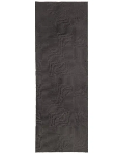 Ecarpet Elion Modern Machine-washable Rug In Black