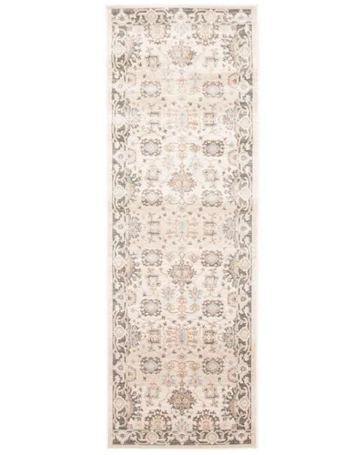 Ecarpet Gloria Traditional Runner Rug In White