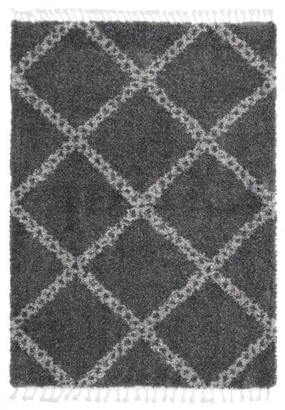 Ecarpet Grammercy Stark Moroccan Fringed Shag Rug In Grey