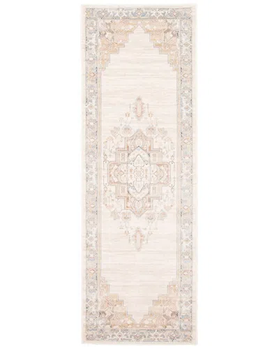 Ecarpet Katie Traditional Runner Rug In White