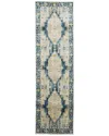 Ecarpet Lillihan Traditional Runner Rug In Blue