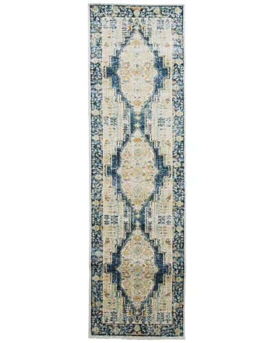 Ecarpet Lillihan Traditional Runner Rug In Blue