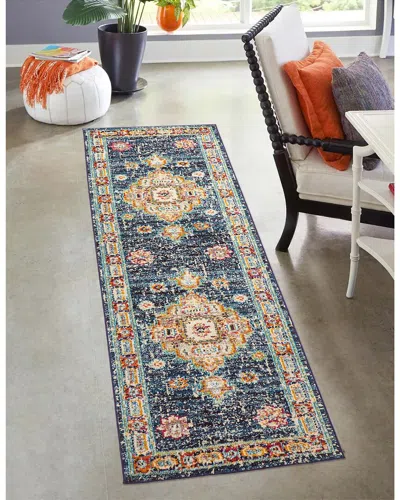 Ecarpet Lotus Traditional Rug In Blue