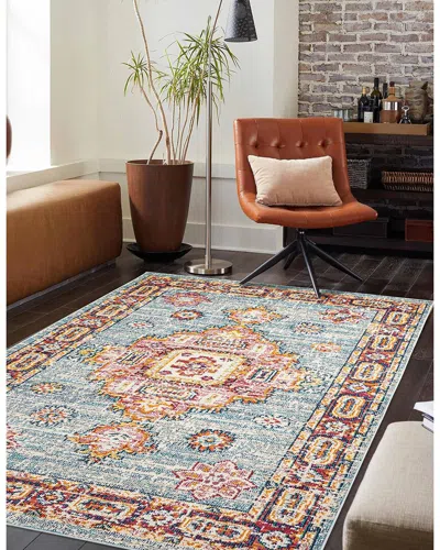 Ecarpet Lotus Traditional Rug In Blue