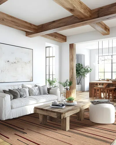 Ecarpet Marlo Flatweave Style Wool Rug In Brown