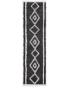 Ecarpet Monaco Contemporary Runner Rug In Black