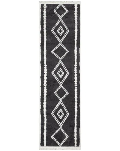 Ecarpet Monaco Contemporary Runner Rug In Black