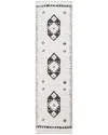 Ecarpet Monaco Contemporary Runner Rug In White
