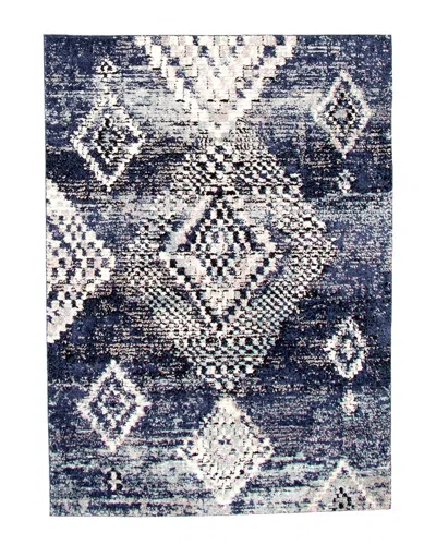 Ecarpet Moroccan Mosaique Contemporary Rug In Blue