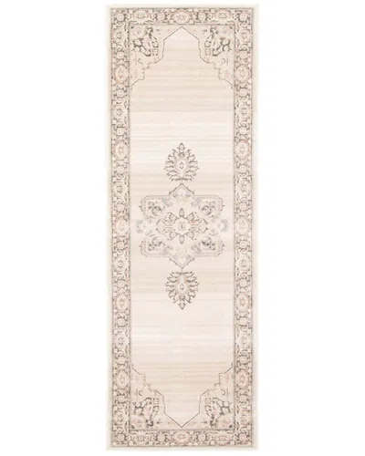 Ecarpet Myra Traditional Runner Rug In White