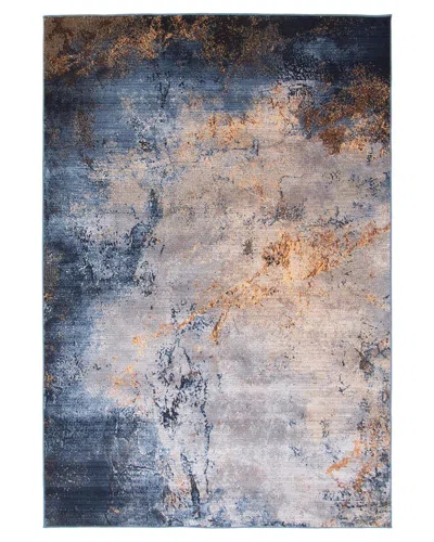 Ecarpet Oxygen Marble Modern Abstract Rug In Blue