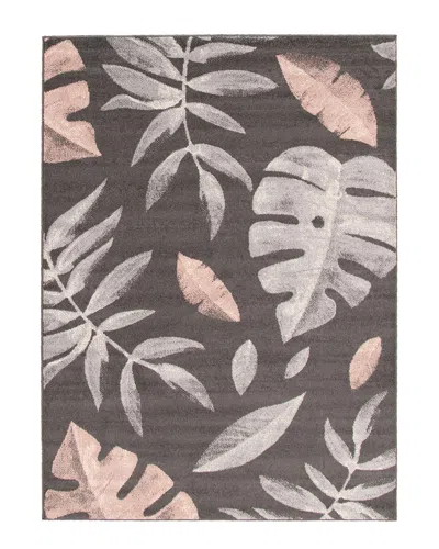 Ecarpet Presly Contemporary Floral Rug In Black